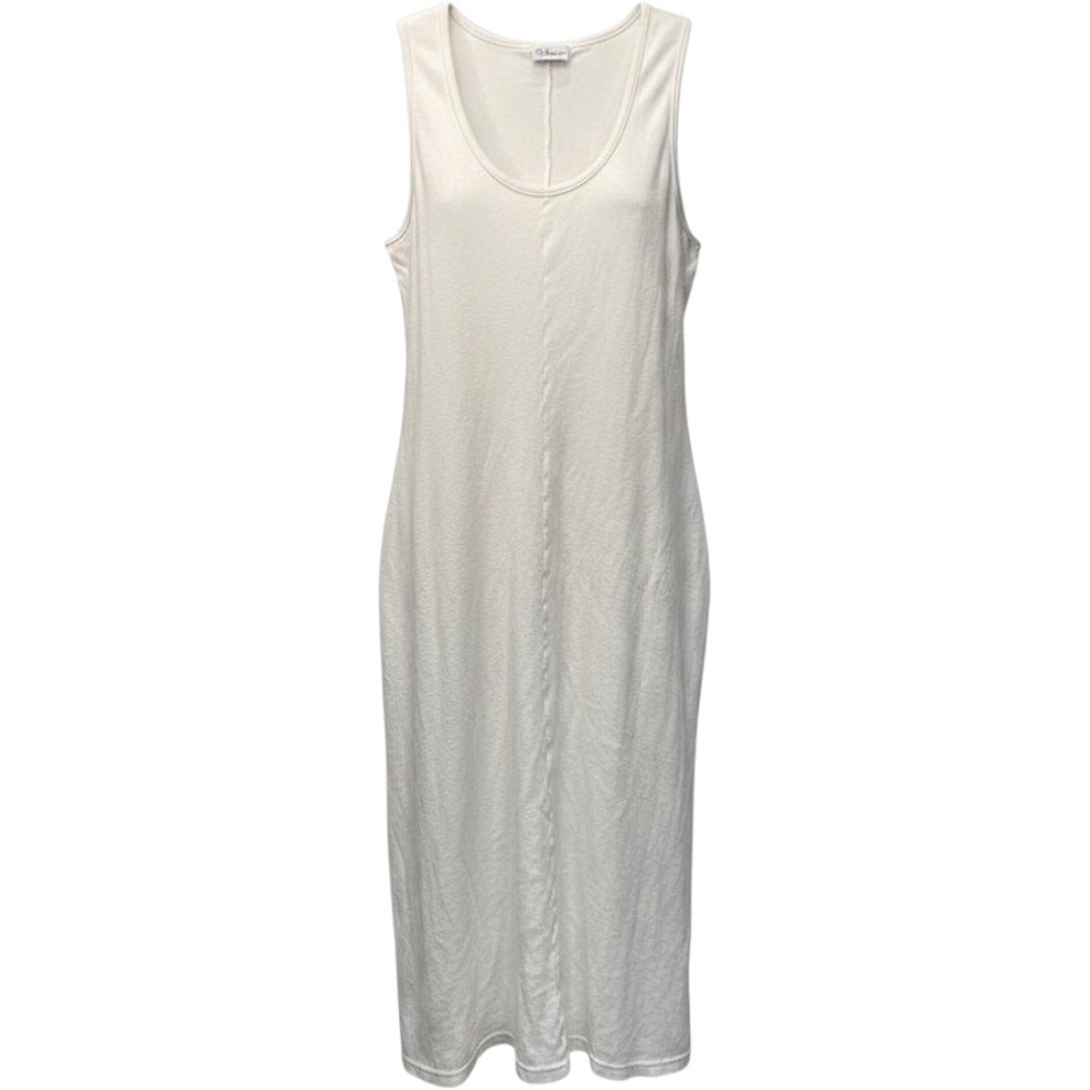 Styleworks Vintage White Ribbed Cotton Sleeveless Midi Shift Dress XL